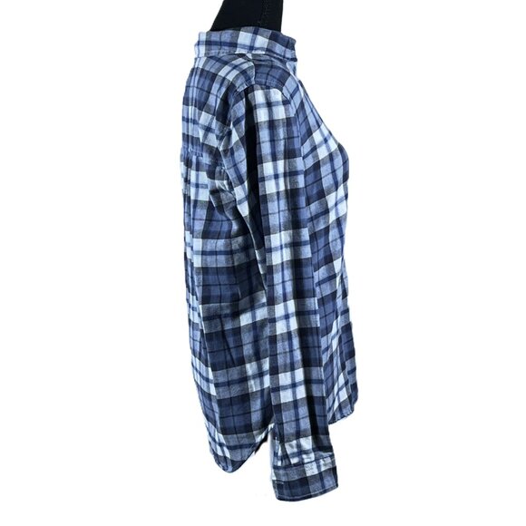Aeropostale - Women's Blue - Long Sleeve Plaid Button-Down Shirt - Size Small - Picture 4 of 5